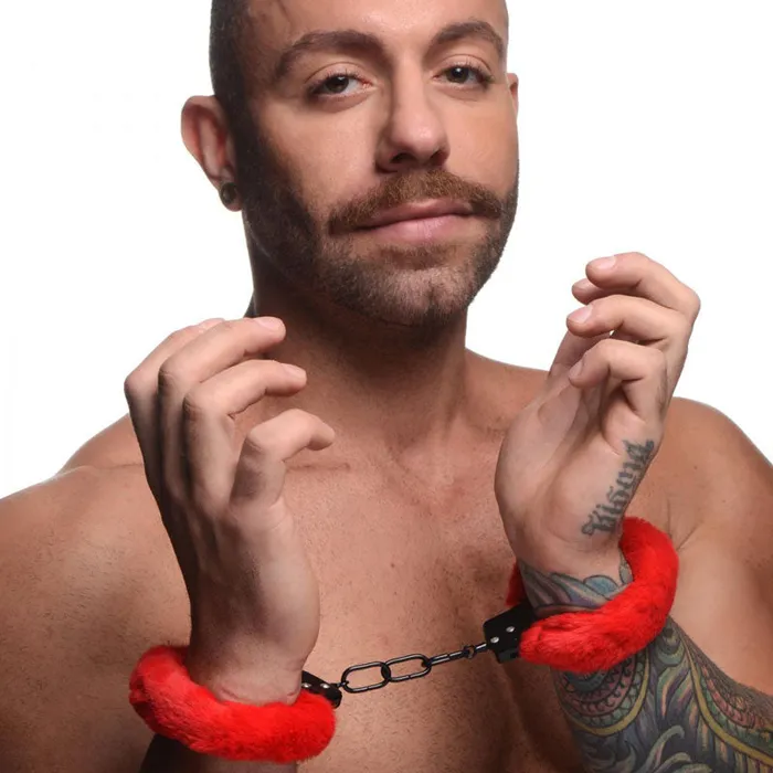 XR Brands Vibrators | Master Series Cuffed in Fur-(ag937-red) XR Brands Vibrators | Master Series Cuffed in Fur-(ag937-red)