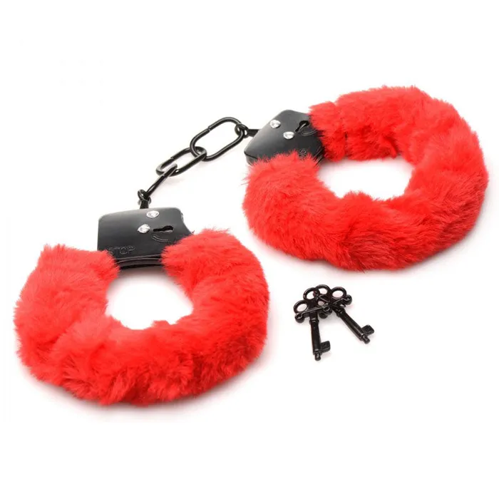 XR Brands Vibrators | Master Series Cuffed in Fur-(ag937-red) XR Brands Vibrators | Master Series Cuffed in Fur-(ag937-red)