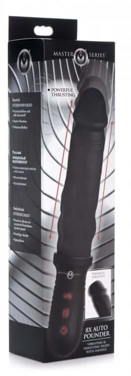 XR Brands Vibrators Master Series 8X Auto Pounder Black Dildo Automatic Thrusting 8 Vibration Modes